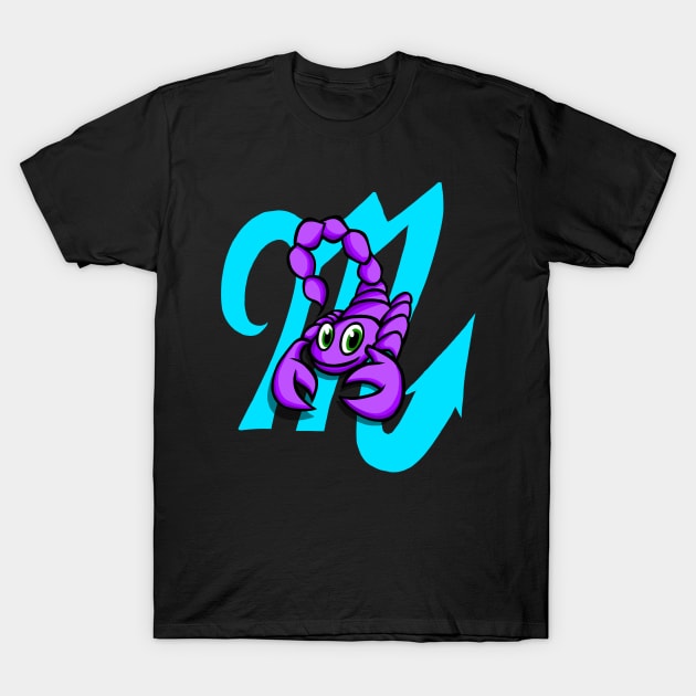 Happy Scorpion With Scorpio Symbol T-Shirt by EZPAINT